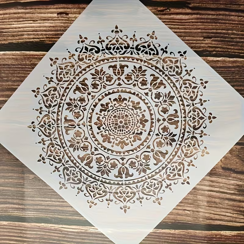Stencil Mandala Grande 30x30 cm | Plantilla Reutilizable para Pintura y Decoración