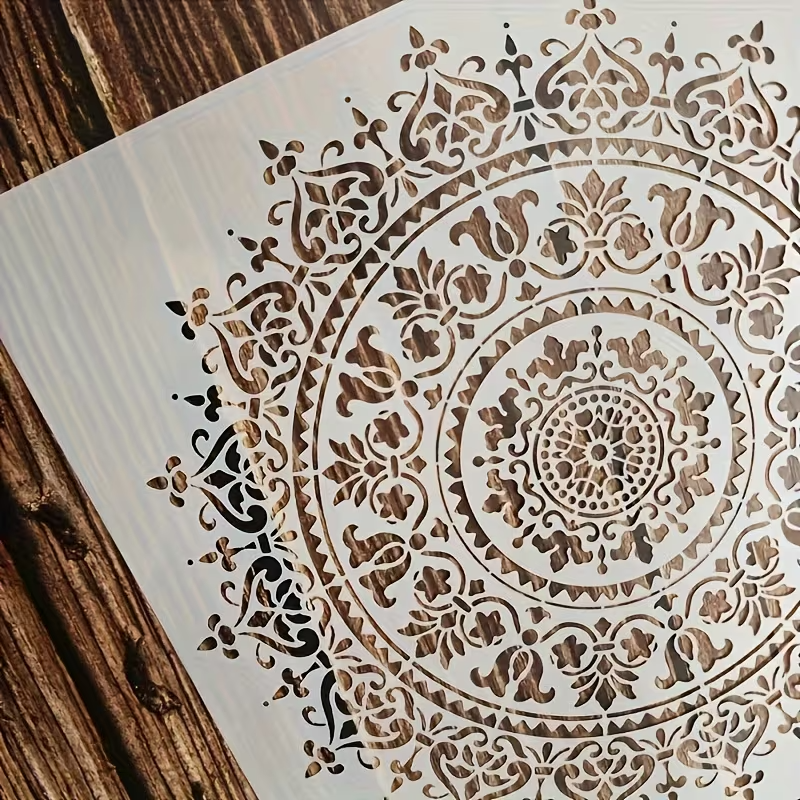 Stencil Mandala Grande 30x30 cm | Plantilla Reutilizable para Pintura y Decoración
