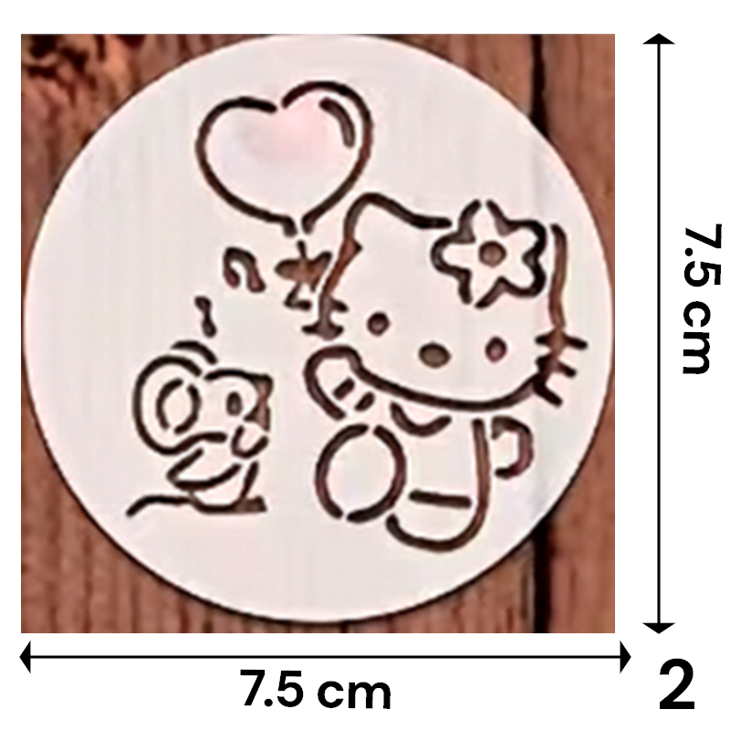 Set Stencil Sanrio 7.5x7.5 cm | Lavables y Reutilizables | Personajes Hello Kitty y Amigos