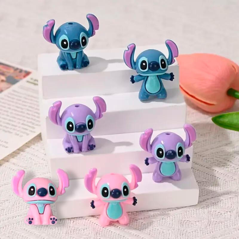 Set de 3 Figuras 3D de Stitch Flexible | PVC para Manualidades, Llaveros, Lapiceros y Decoración | 3.2 cm