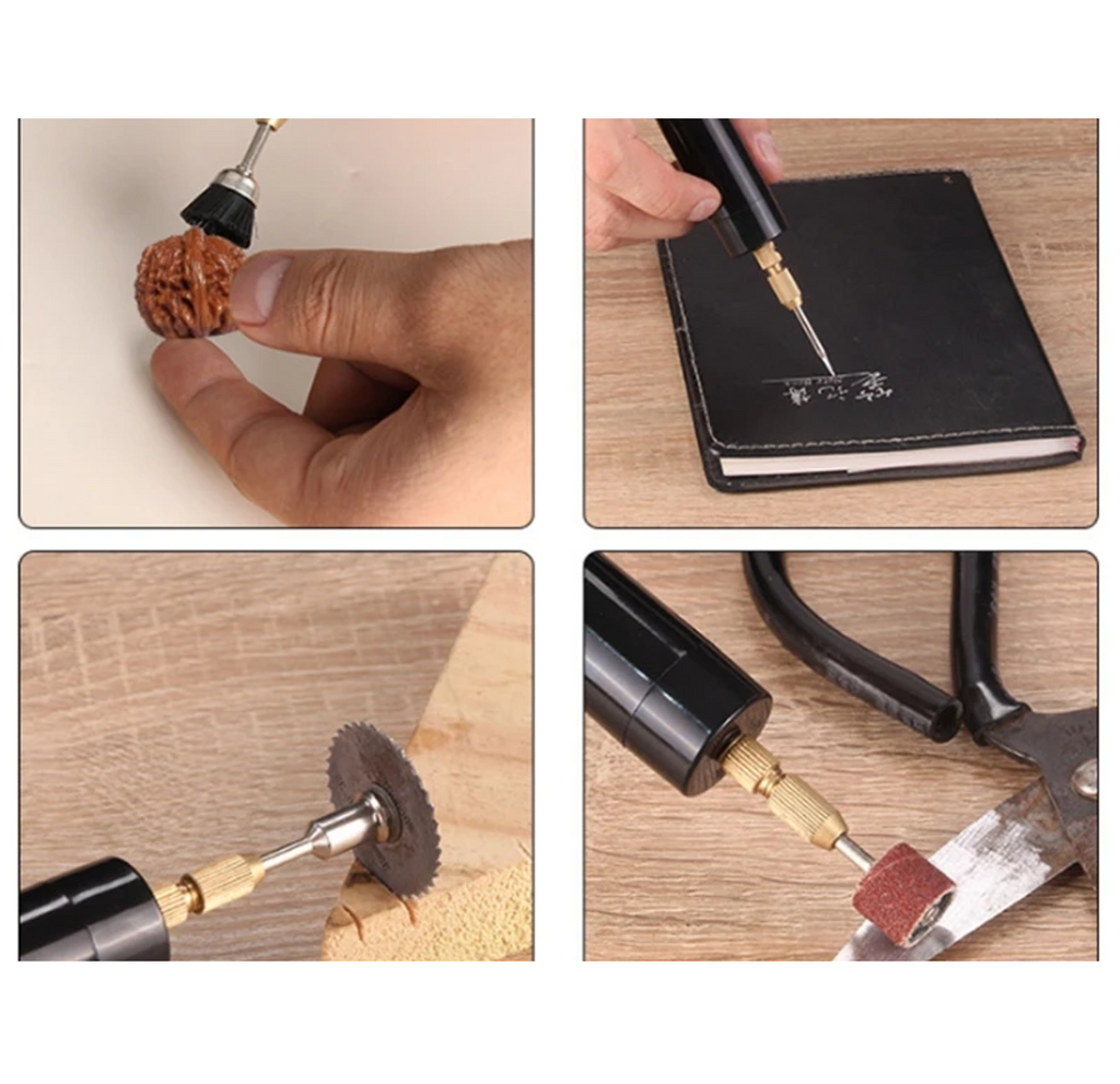Mini Taladro Eléctrico de Precisión | Alimentación USB, Cuerpo Metálico