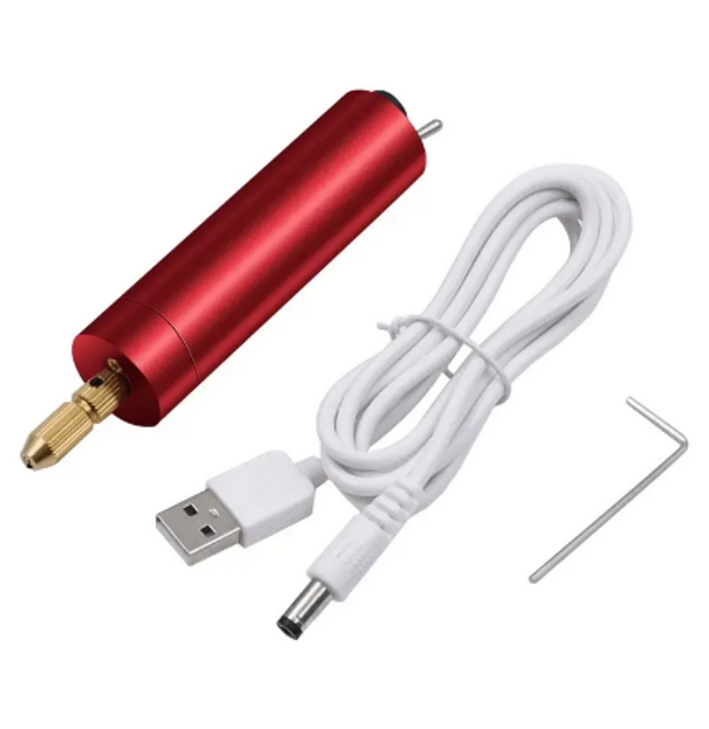 Mini Taladro Eléctrico de Precisión | Alimentación USB, Cuerpo Metálico